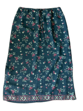 Lane Bryant Black Floral Midi Skirt Whimsigoth Grunge 18/20